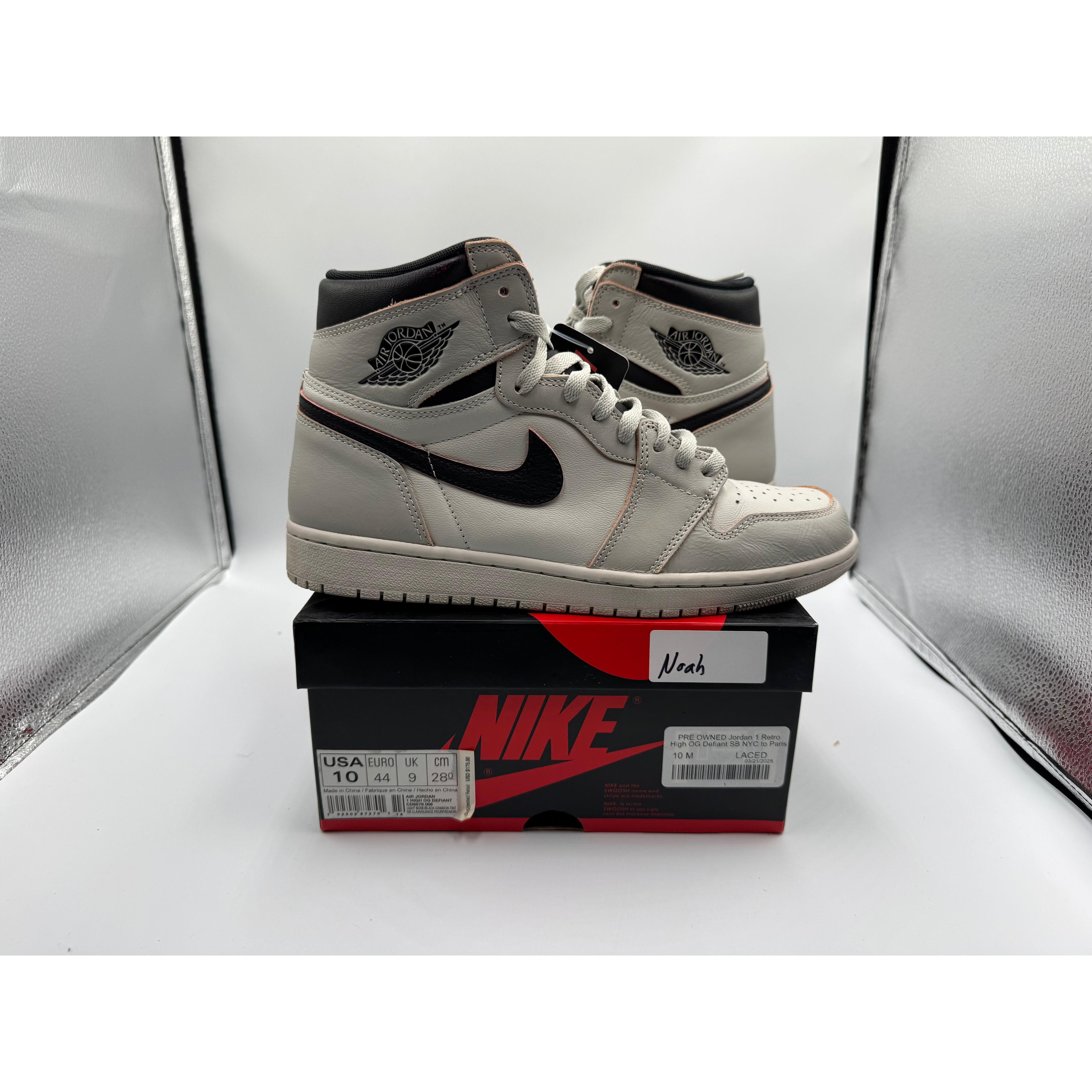 PRE OWNED Jordan 1 Retro High OG Defiant SB NYC to Paris