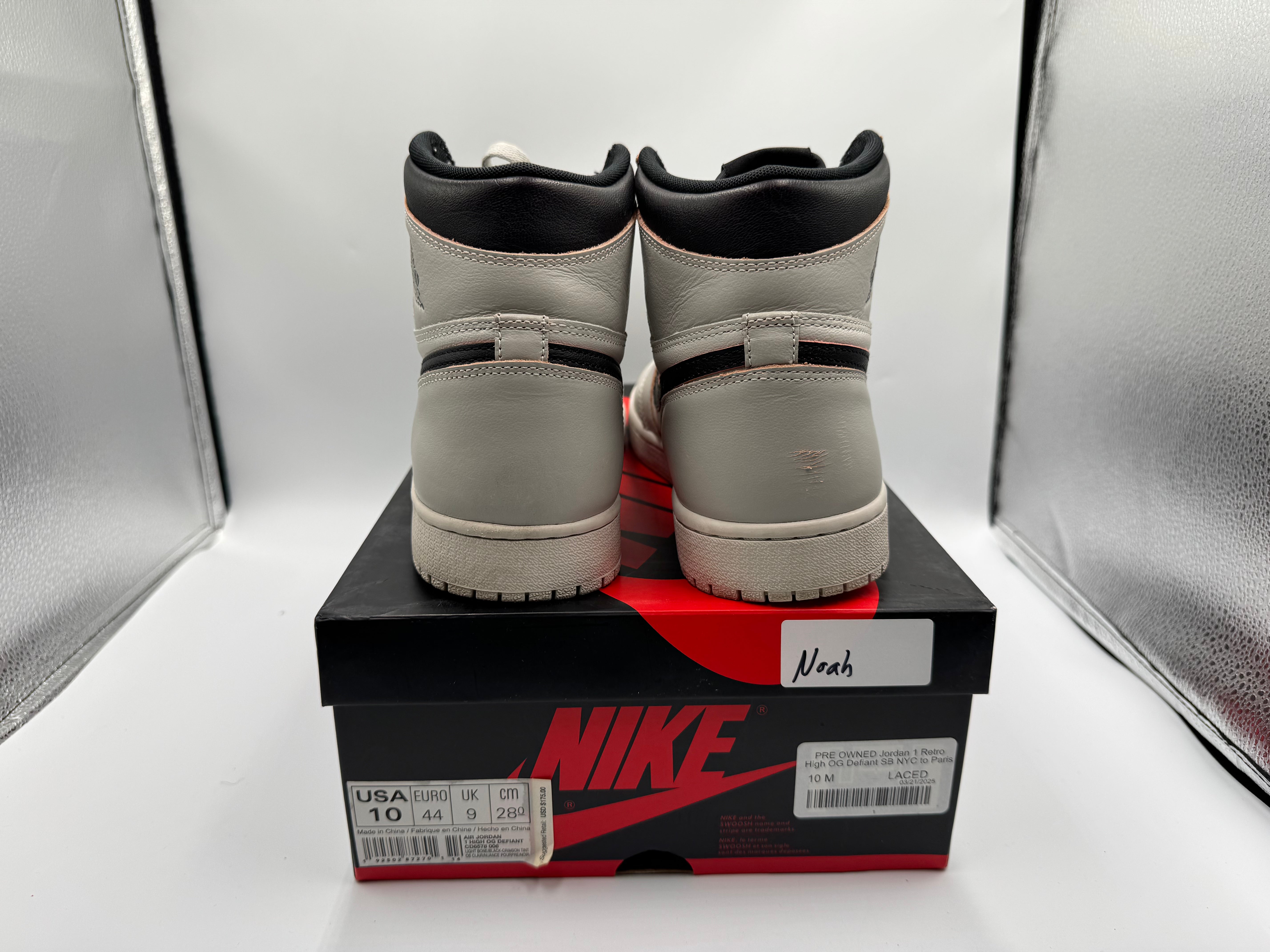 PRE OWNED Jordan 1 Retro High OG Defiant SB NYC to Paris