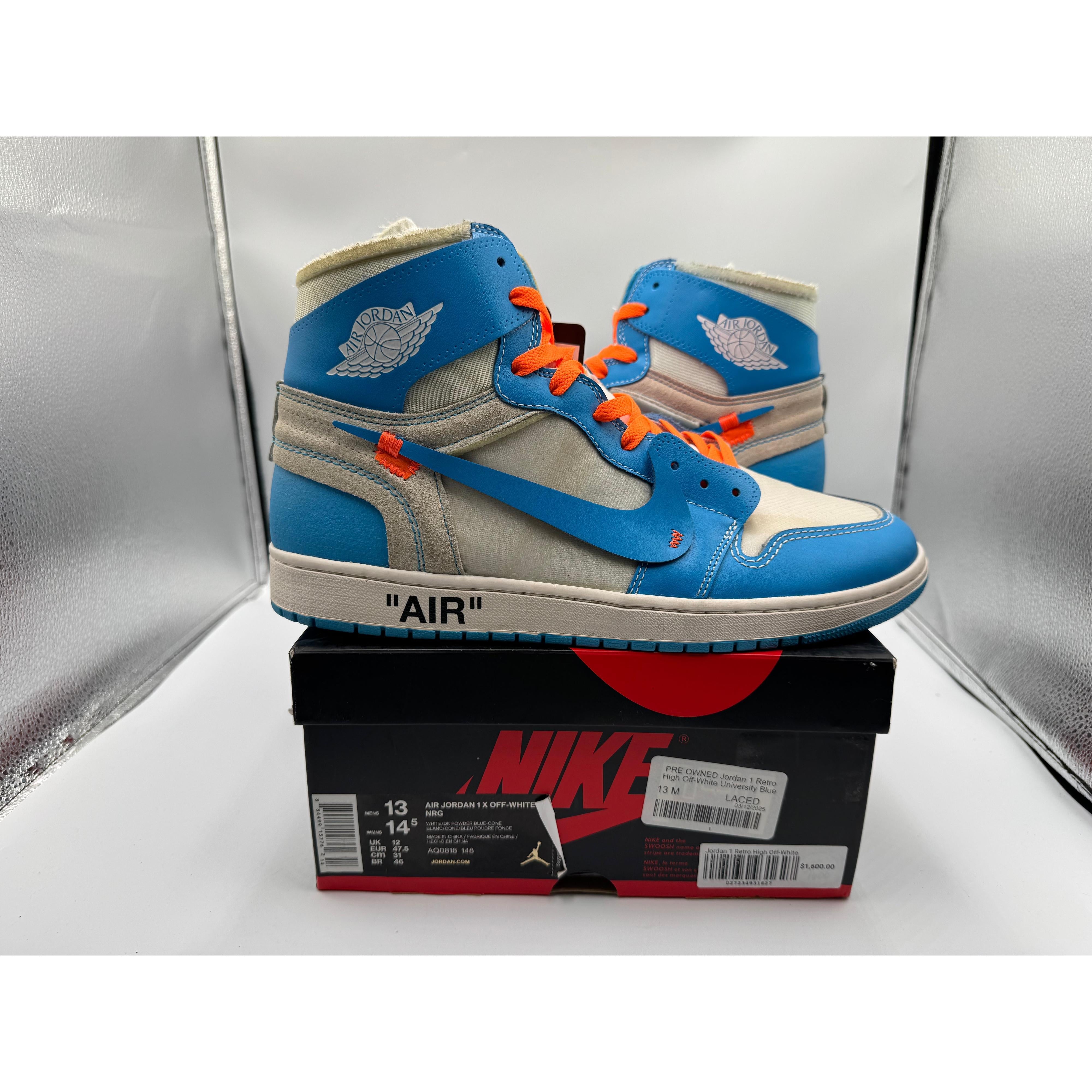 PRE OWNED Jordan 1 Retro High Off-White University Blue