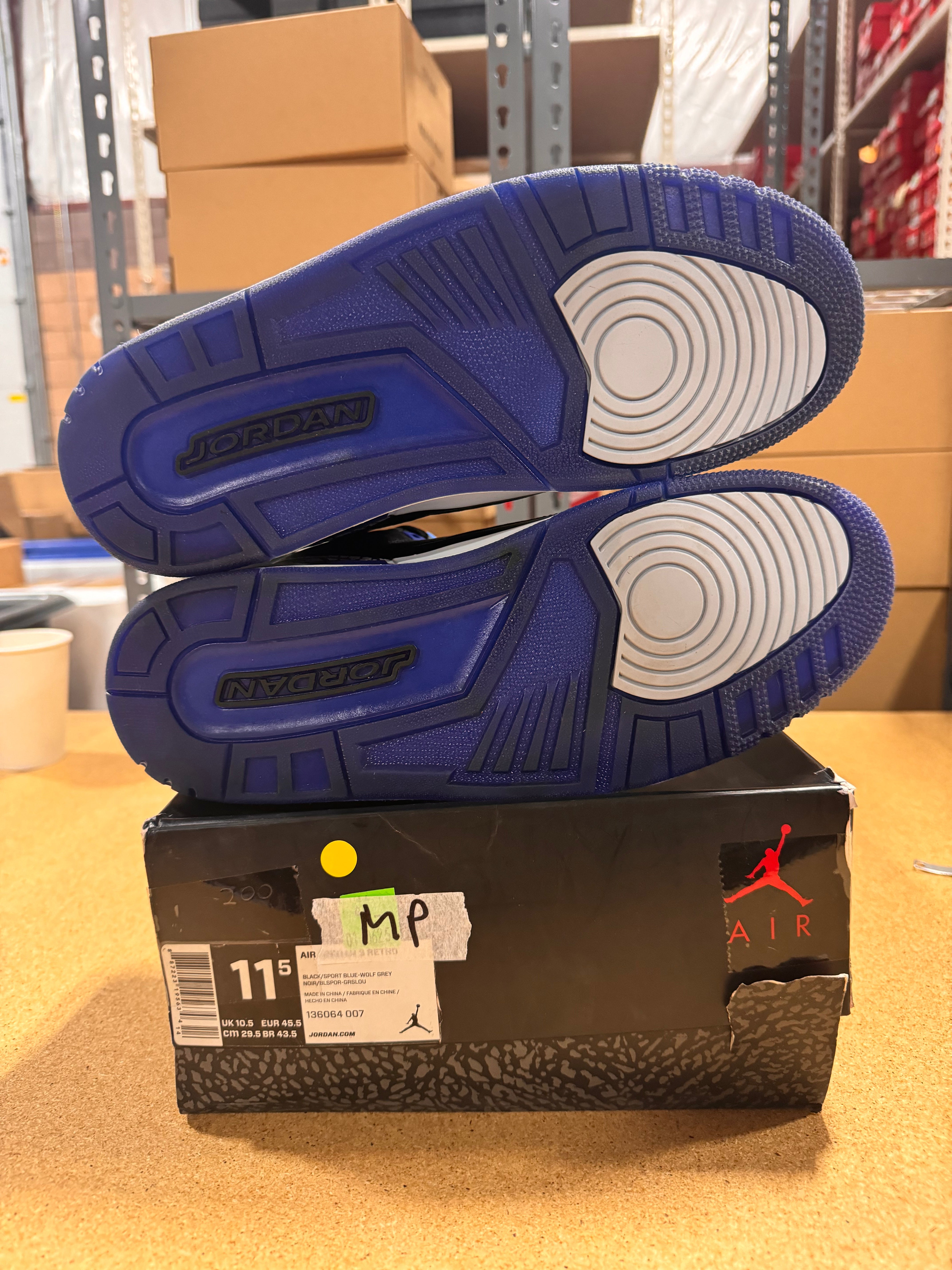 PRE OWNED Air Jordan 3 Retro "Sport Blue"