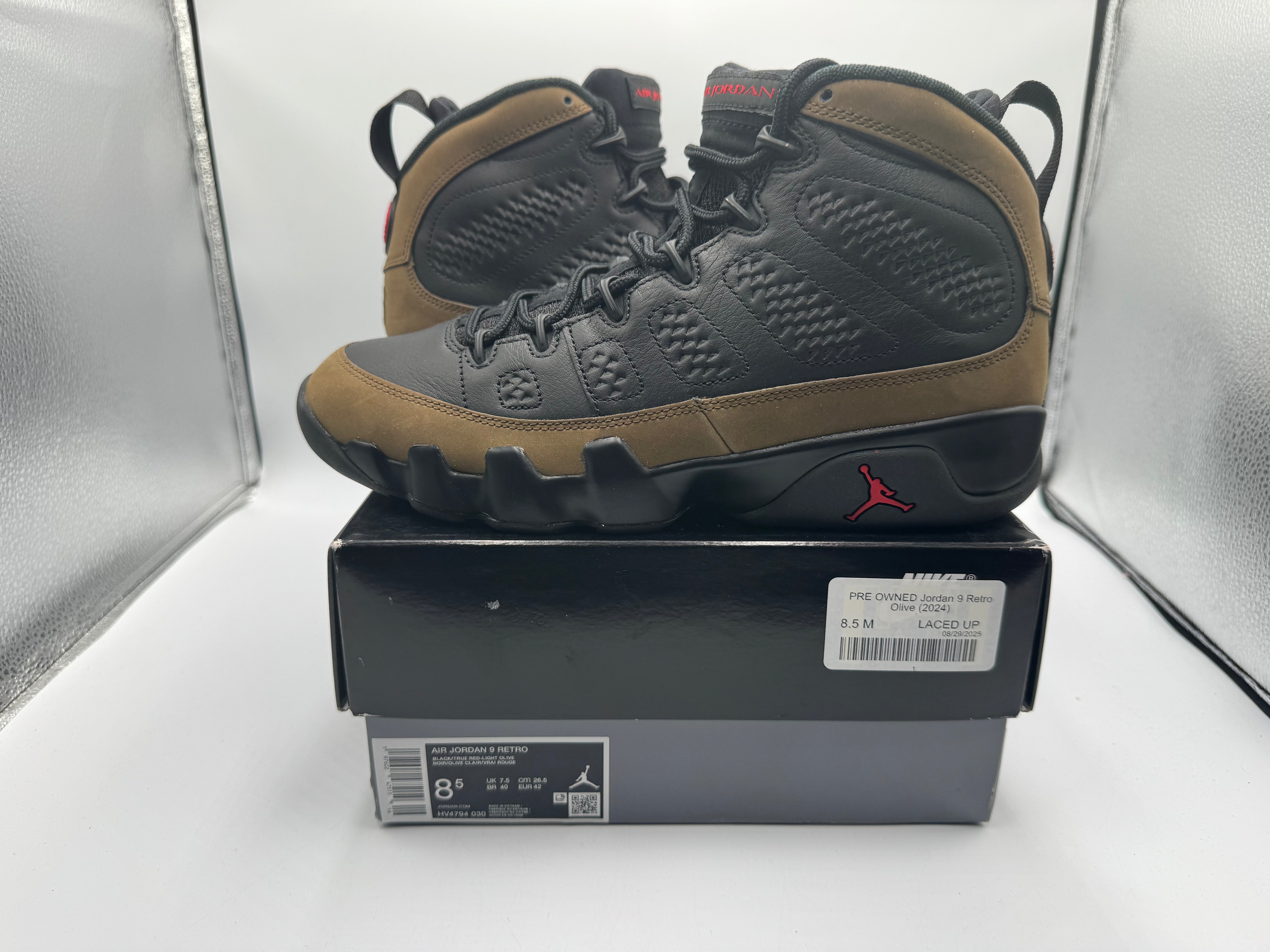 PRE OWNED Jordan 9 Retro Olive (2024)