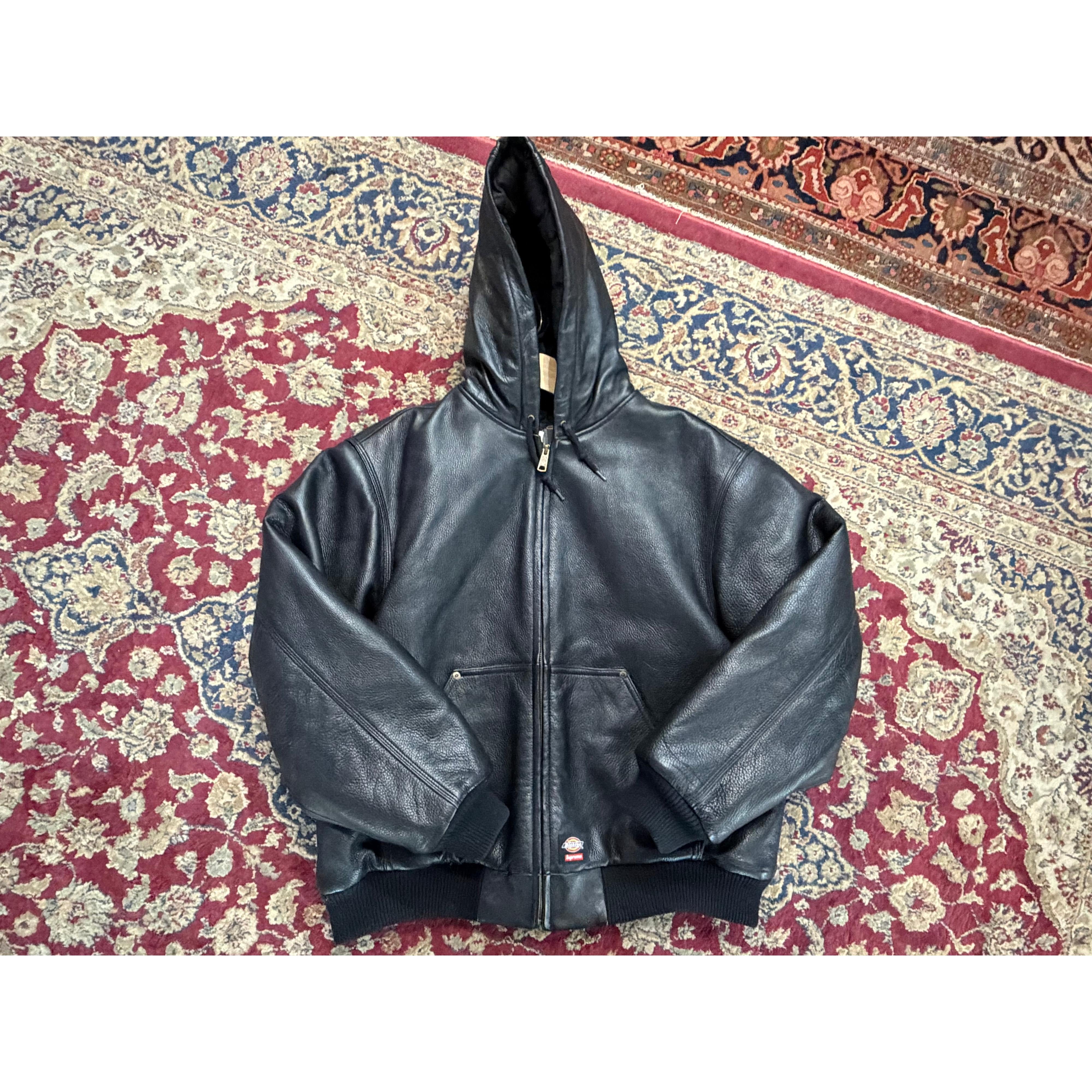 PRE OWNED Dickies x supreme leather work jacket black