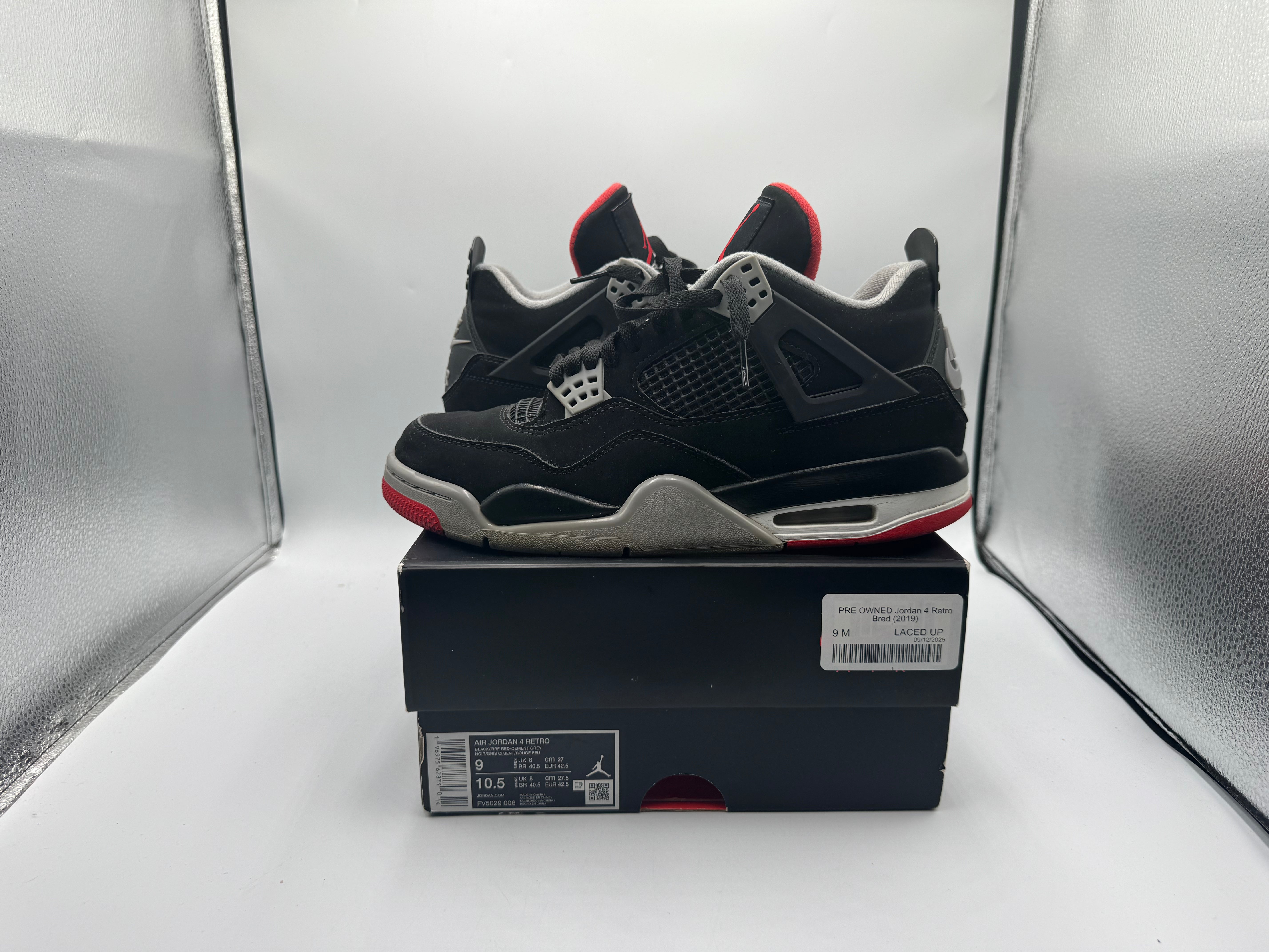 PRE OWNED Jordan 4 Retro Bred (2019)
