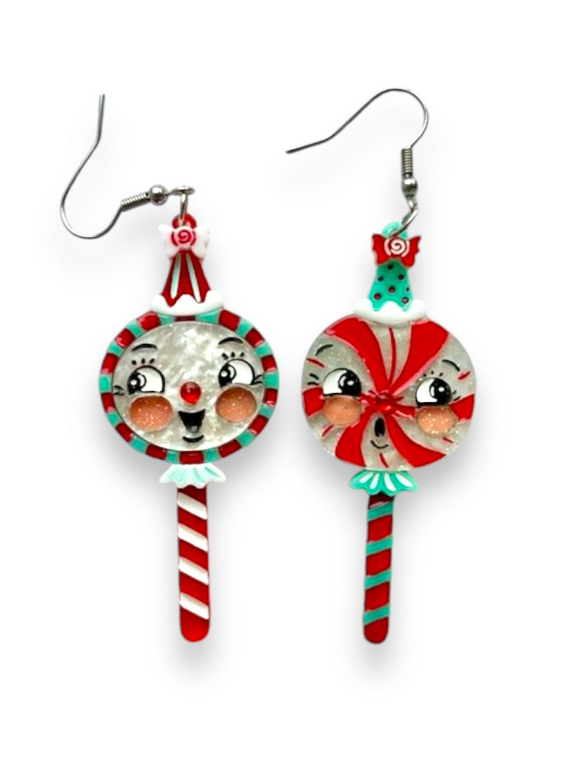 Merrymints Earrings by Johanna Parker x Lipstick & Chrome — Halloween Candy Drop Earrings