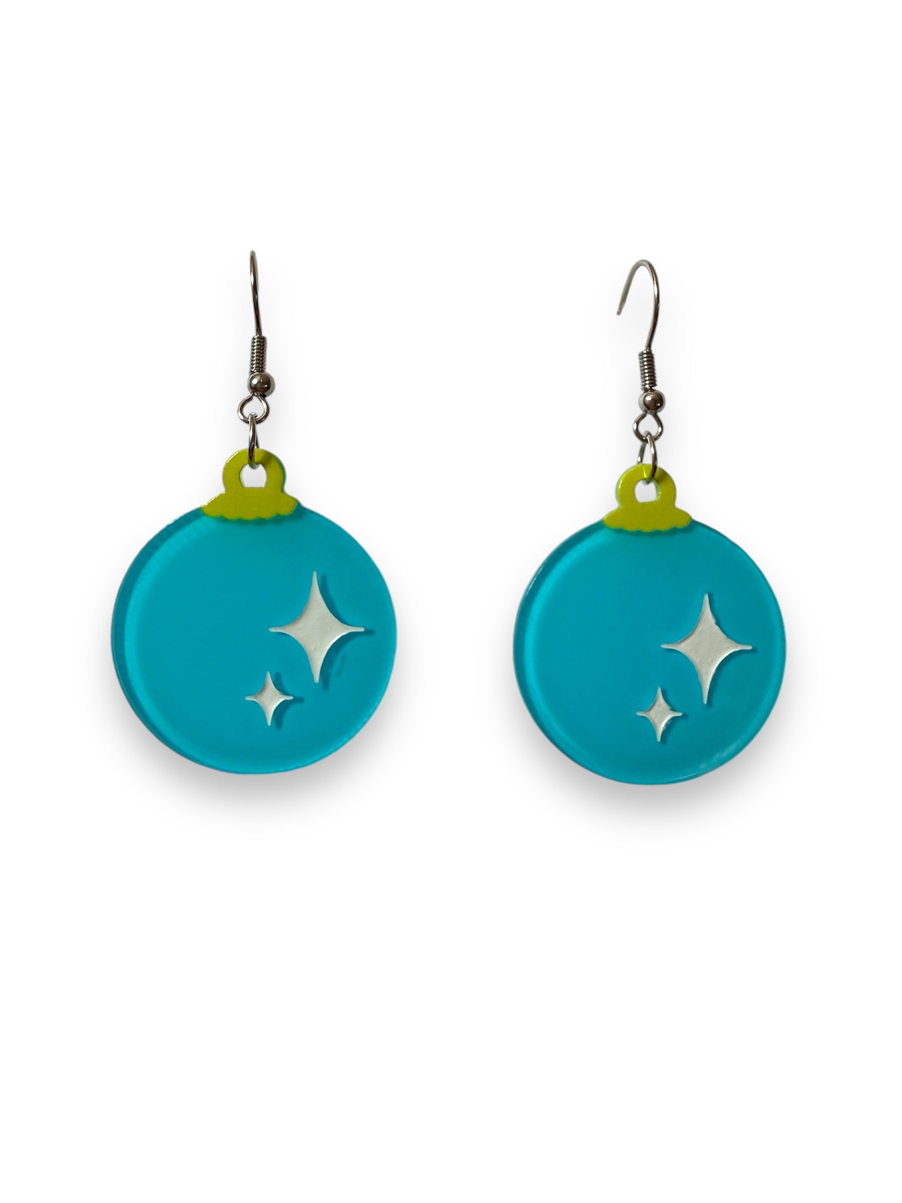 Christmas Bauble Drop Earrings by Lipstick & Chrome — Festive Ornament Drop Earrings