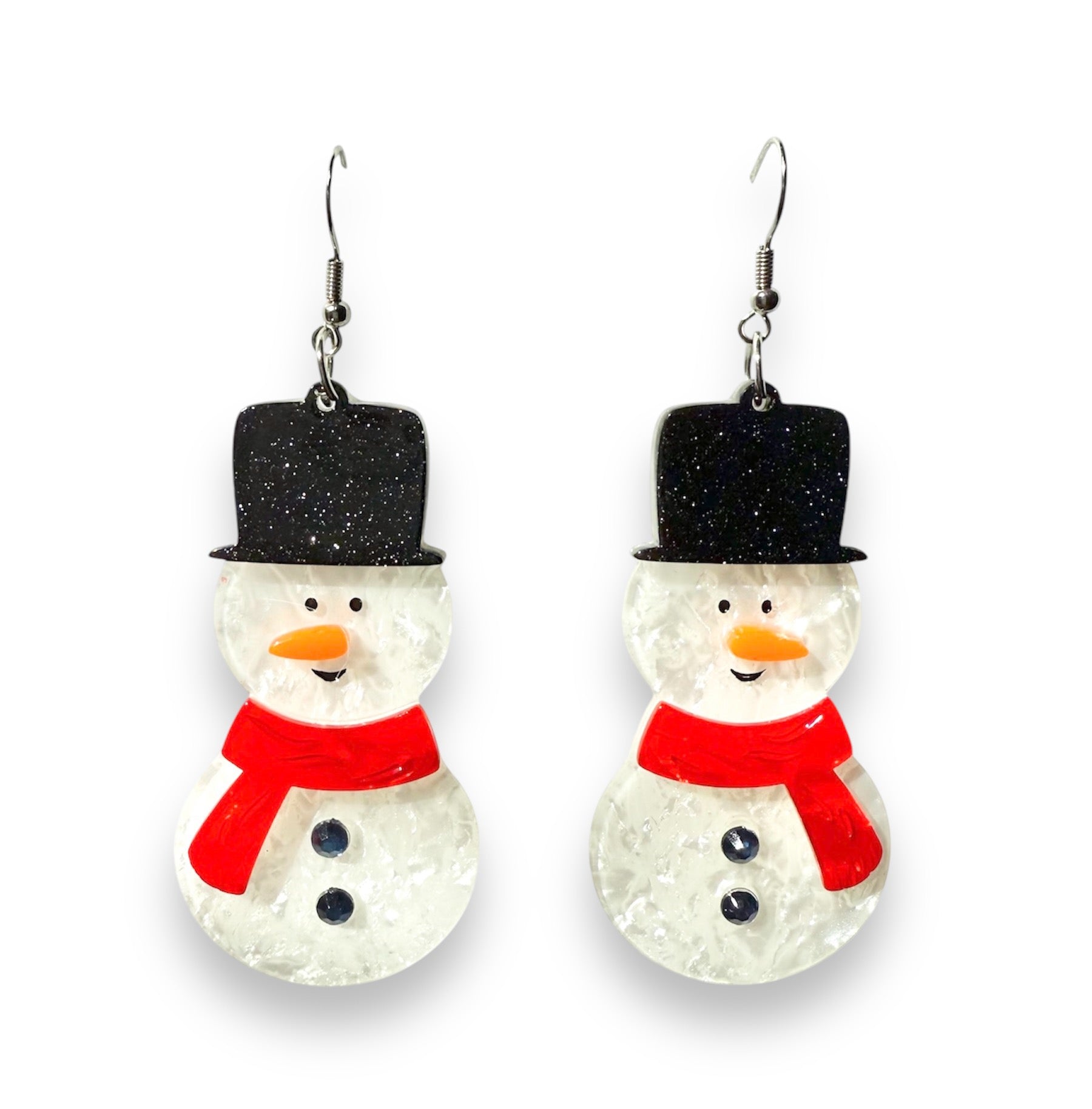 Frosty Friends Earrings by Lipstick & Chrome — Snowman Holiday Drop Earrings