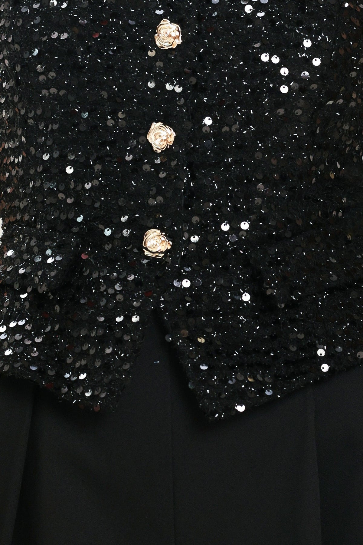 NIGHTFALL GLAM BLACK SEQUIN WIDE-LEG JUMPSUIT