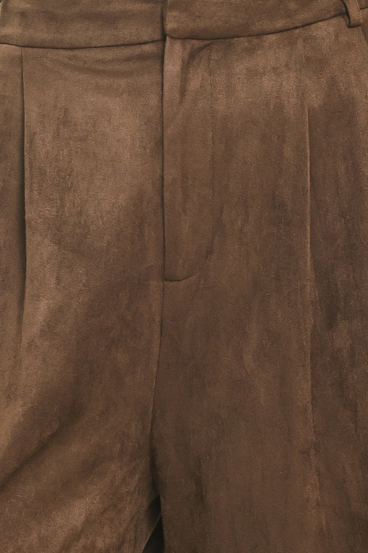 DESERT LUXE BROWN FAUX SUEDE WIDE-LEG PANTS