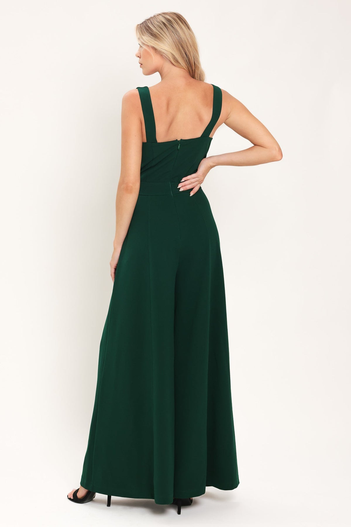 EMERALD IMPACT HUNTER GREEN EXTRA WIDE-LEG JUMPSUIT