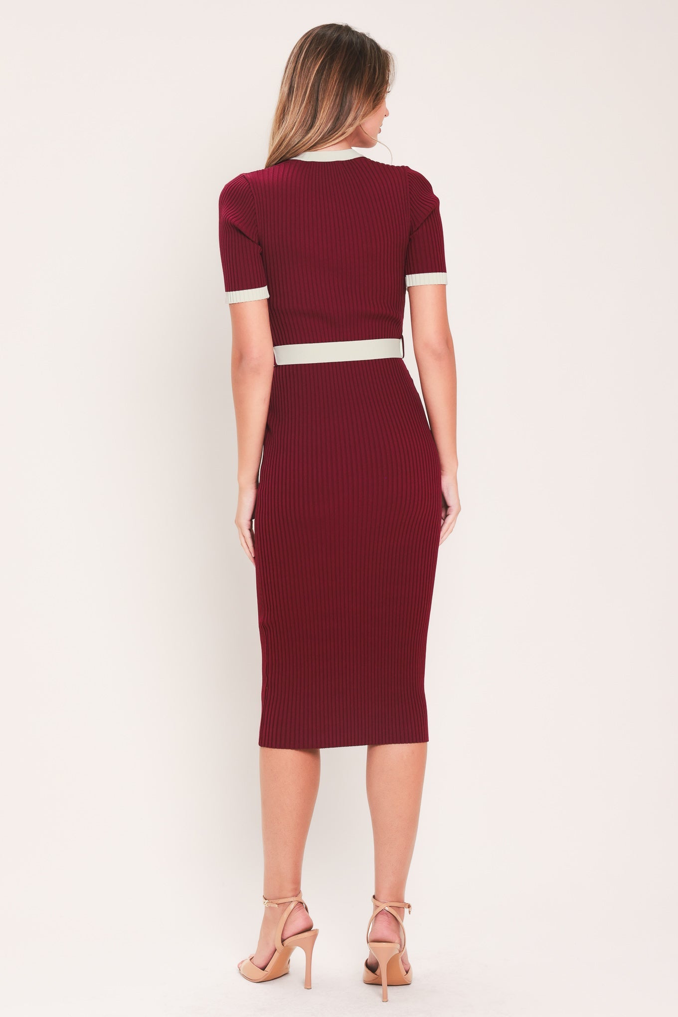 SWEETEST SEASON BUTTON DOWN SWEATER MIDI DRESS