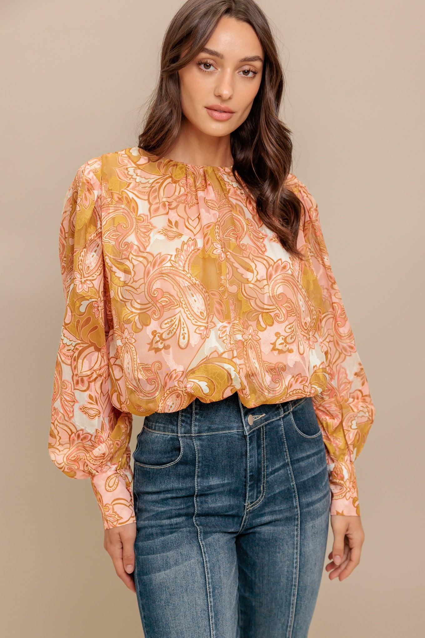 PAISLEY BREEZE WOVEN JACQUARD TOP