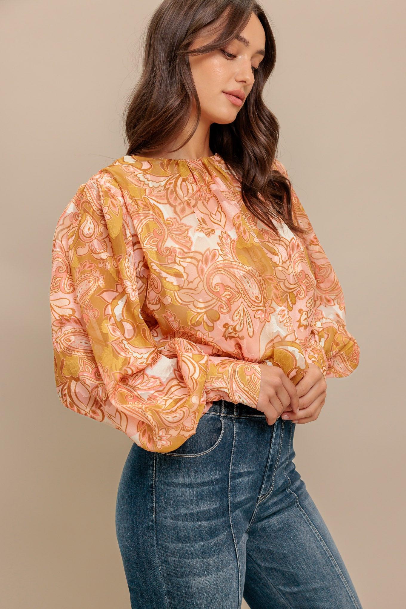 PAISLEY BREEZE WOVEN JACQUARD TOP