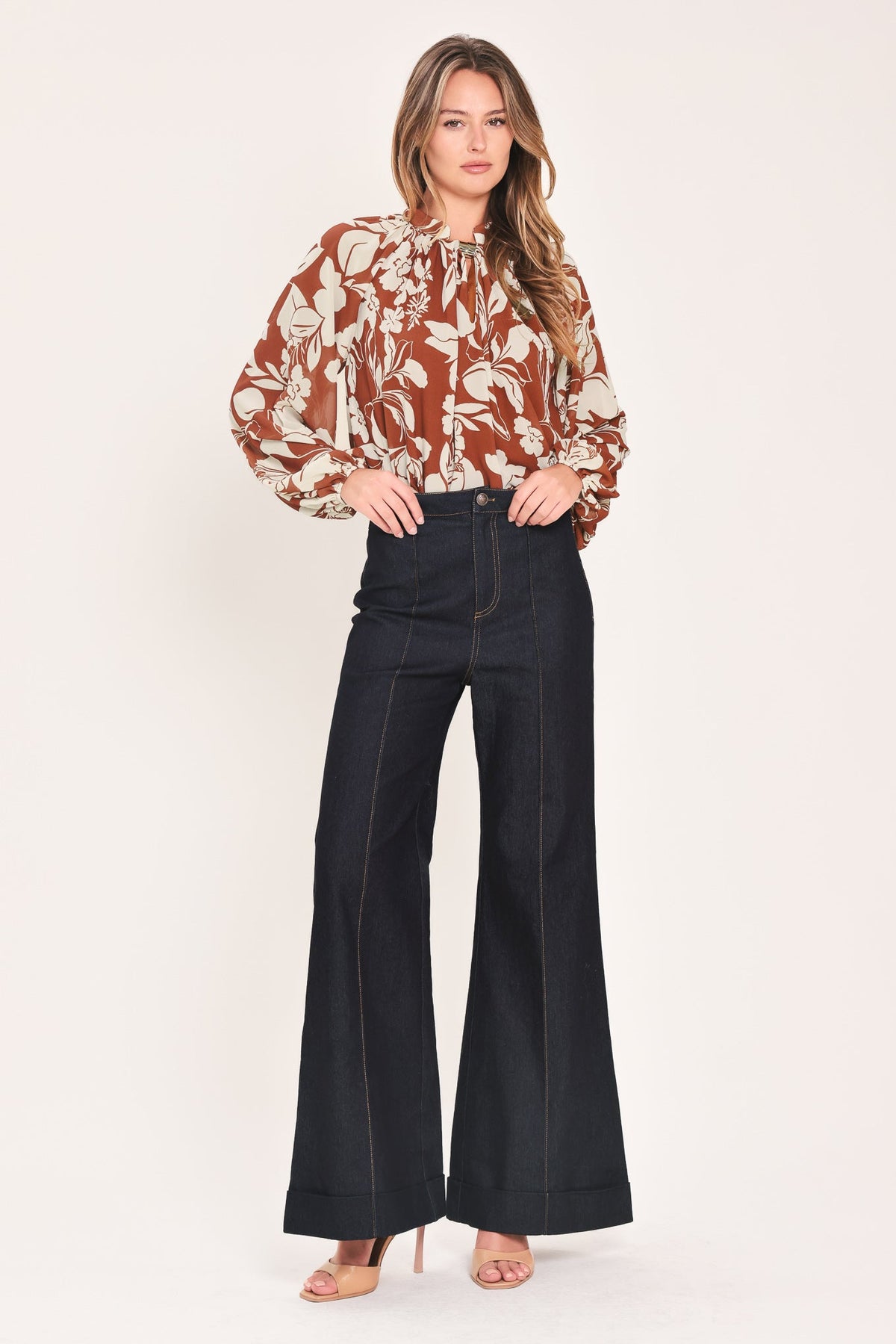 GOLDEN SEASON RUST HARDWARE-DETAIL BLOUSE