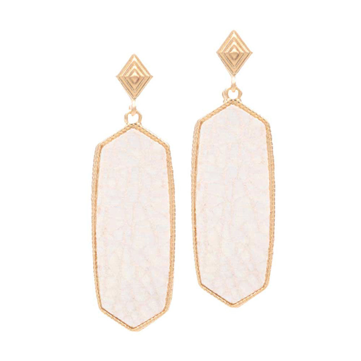 Patterned Hexagon Dangle Earrings