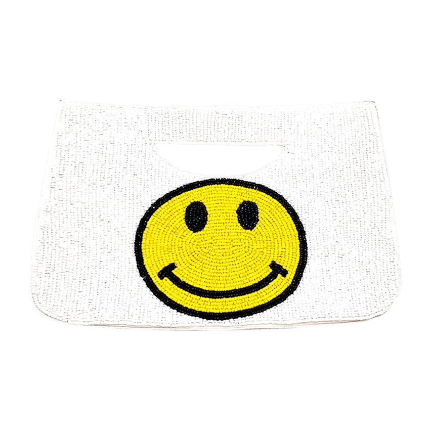 Smile Seed Beaded Tote Crossbody Bag