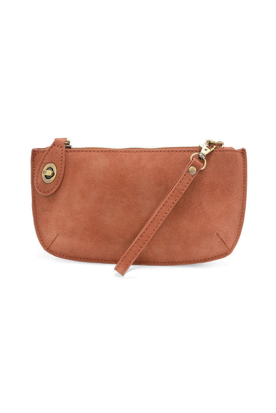 Faux Suede Mini Crossbody Wristlet Clutch