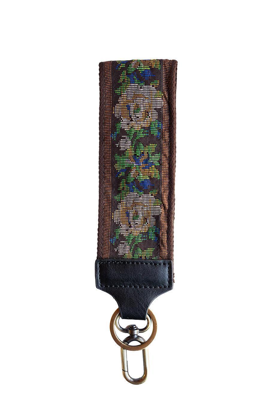 Rose Needlepoint Easy Find Wristlet