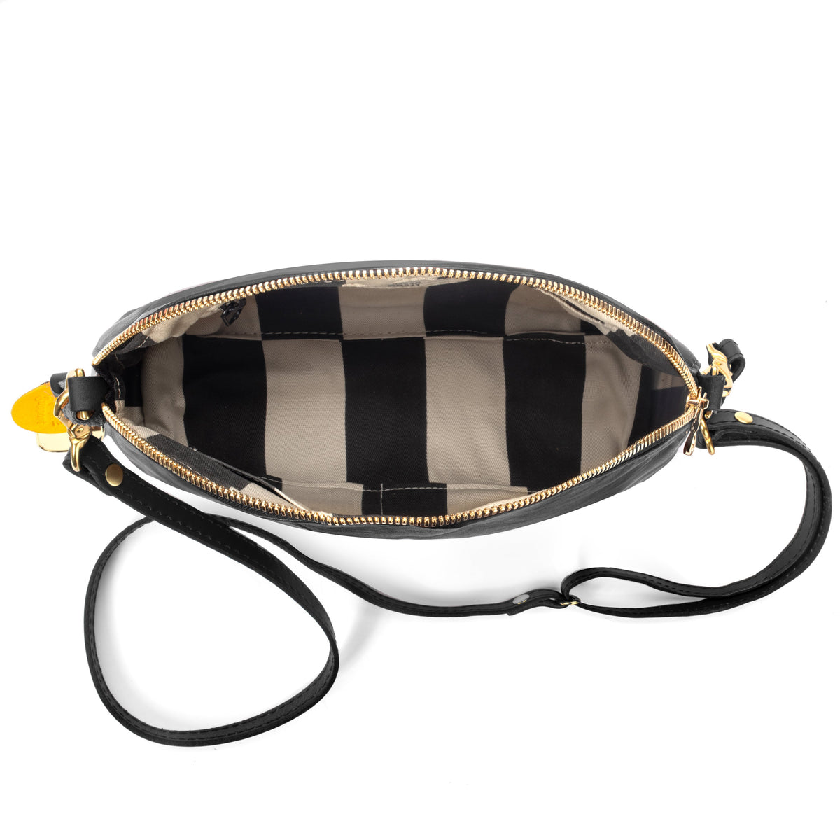 Hopper Crossbody Bag | Black Leather