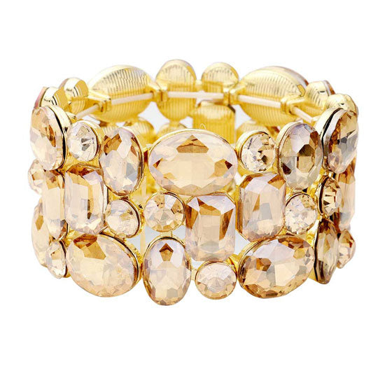 Glass Crystal Stretch Evening Bracelet