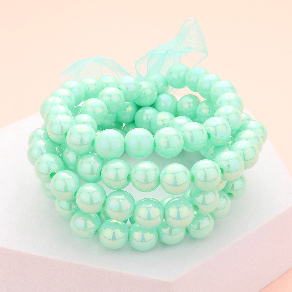 5PCS - Hologram Beaded Stretch Bracelets