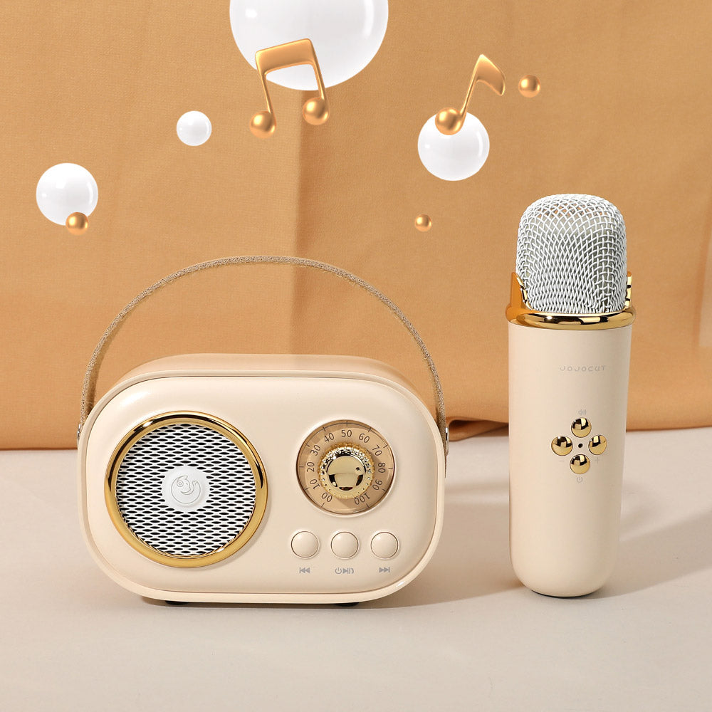 Mini Retro Karaoke Machine Portable Bluetooth Speaker with Microphone