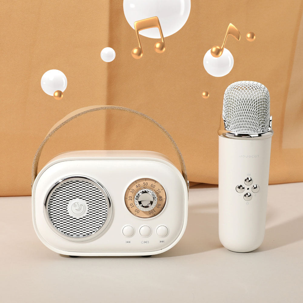 Mini Retro Karaoke Machine Portable Bluetooth Speaker with Microphone