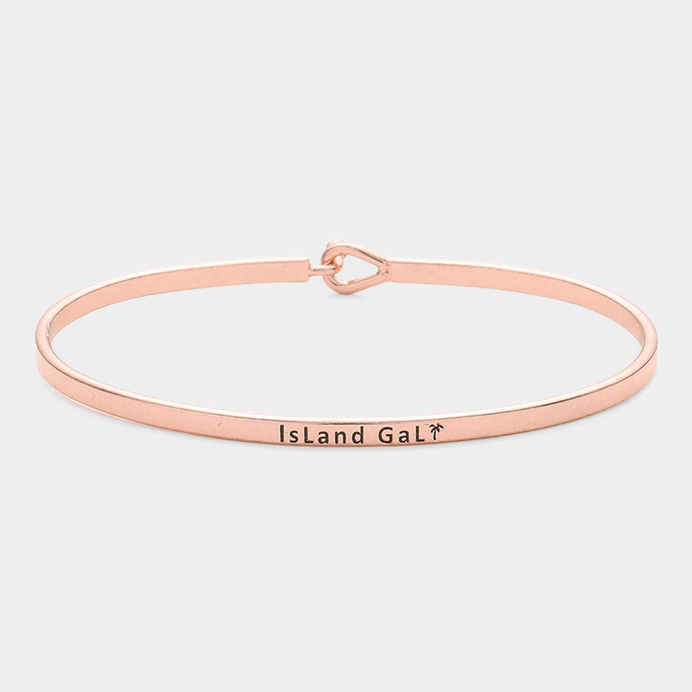 "Island Gal" Thin Brass Metal Hook Bracelet
