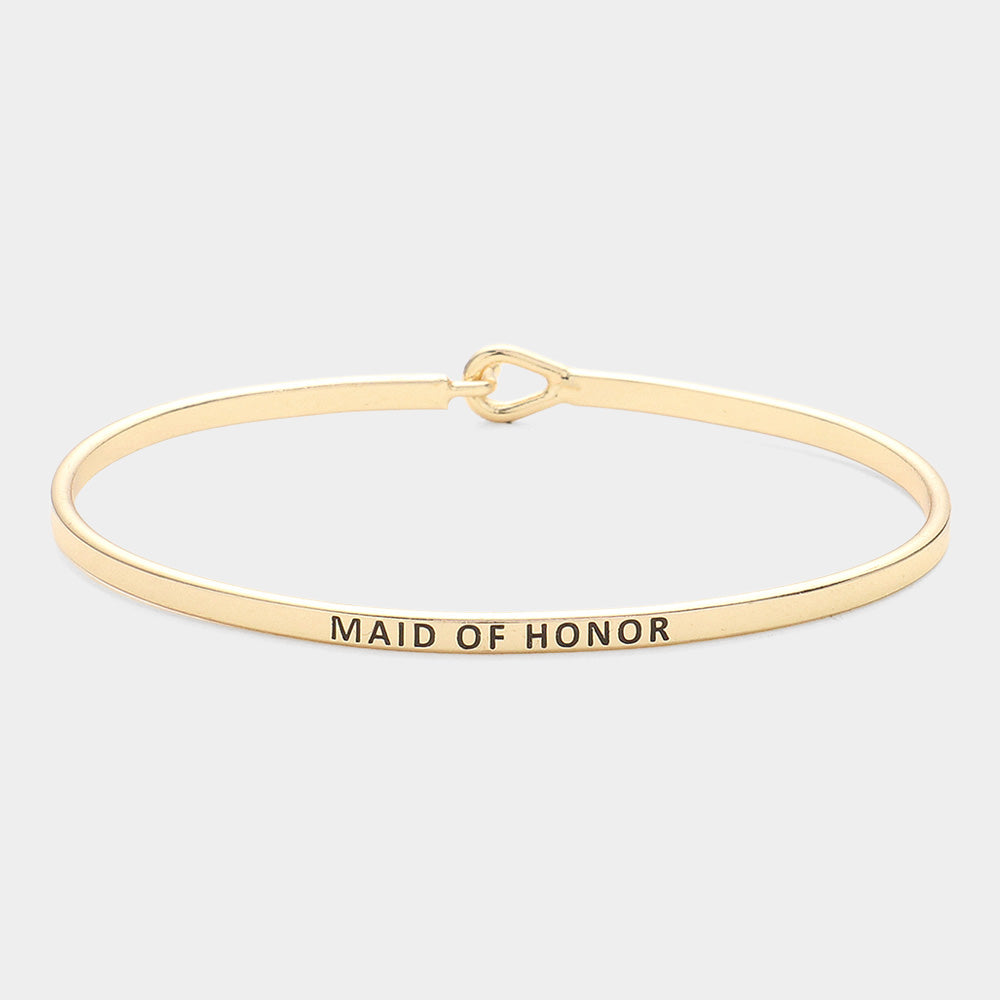 Maid of Honor Thin Metal Hook Bracelet