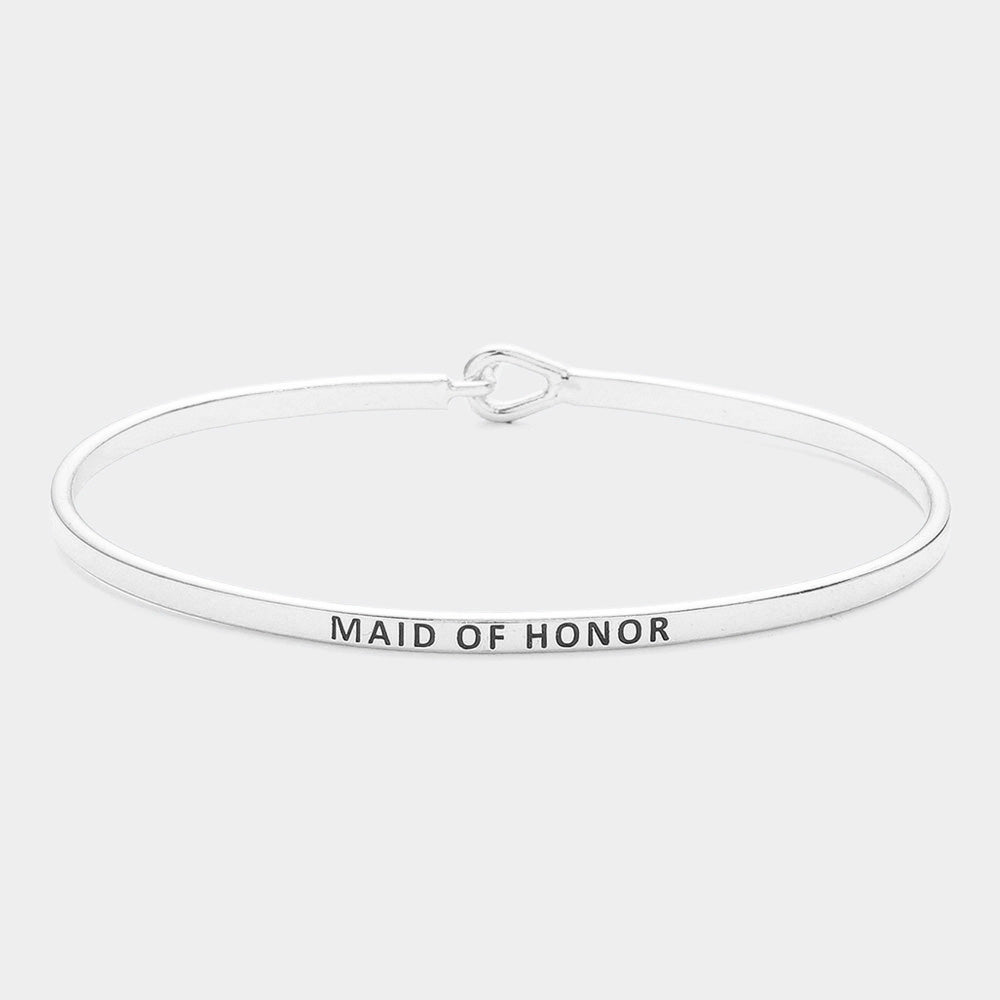 Maid of Honor Thin Metal Hook Bracelet