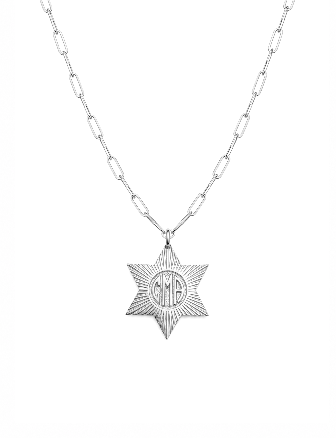 Magen David Monogram Medallion Necklace