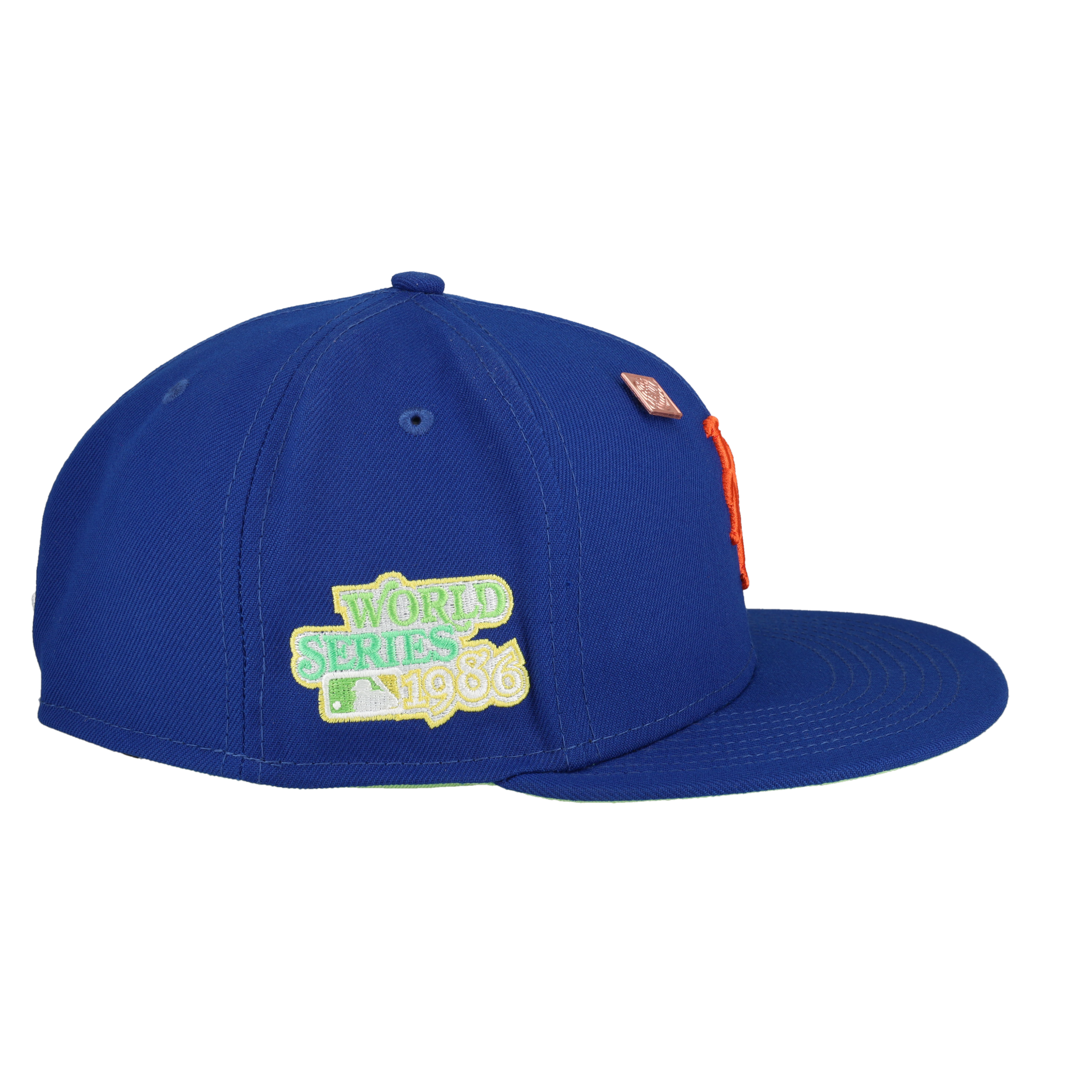New York Mets Citrus Pop 1986 World Series Patch Fitted Hat
