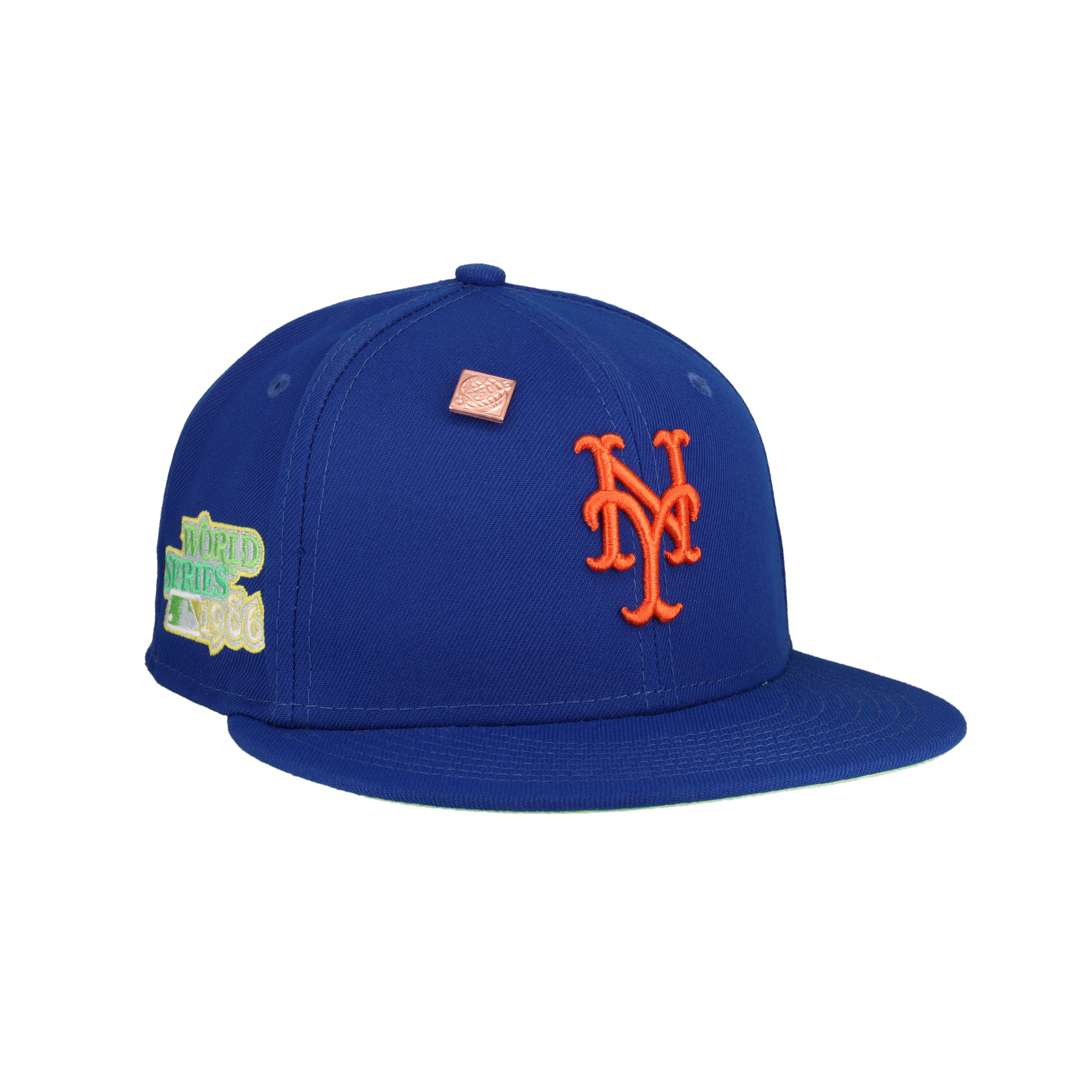 New York Mets Citrus Pop 1986 World Series Patch Fitted Hat