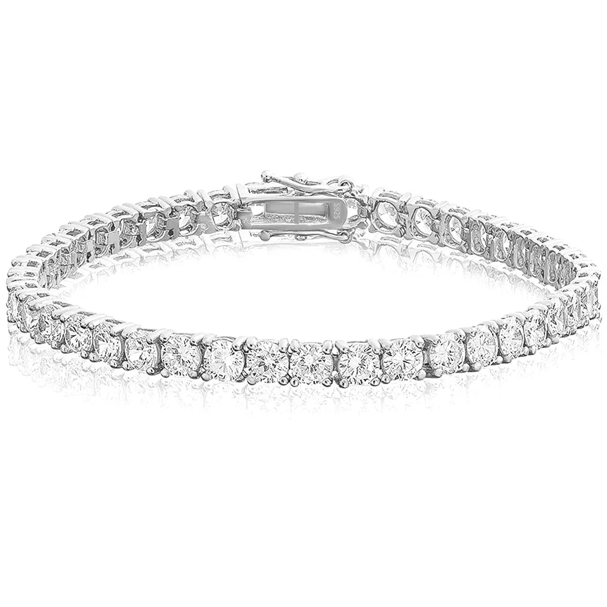 925 Silver 4mm Moissanite Tennis Bracelet – 8"