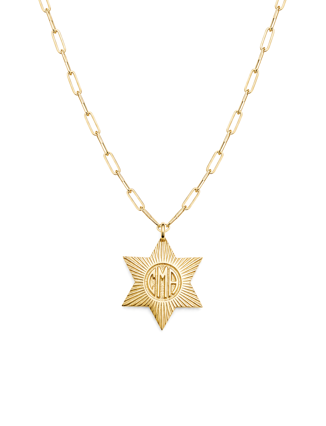 Magen David Monogram Medallion Necklace
