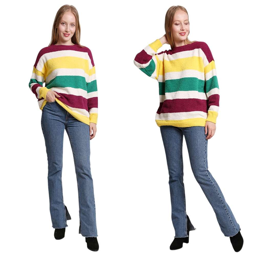 Mardi Gras Color Block Sweater