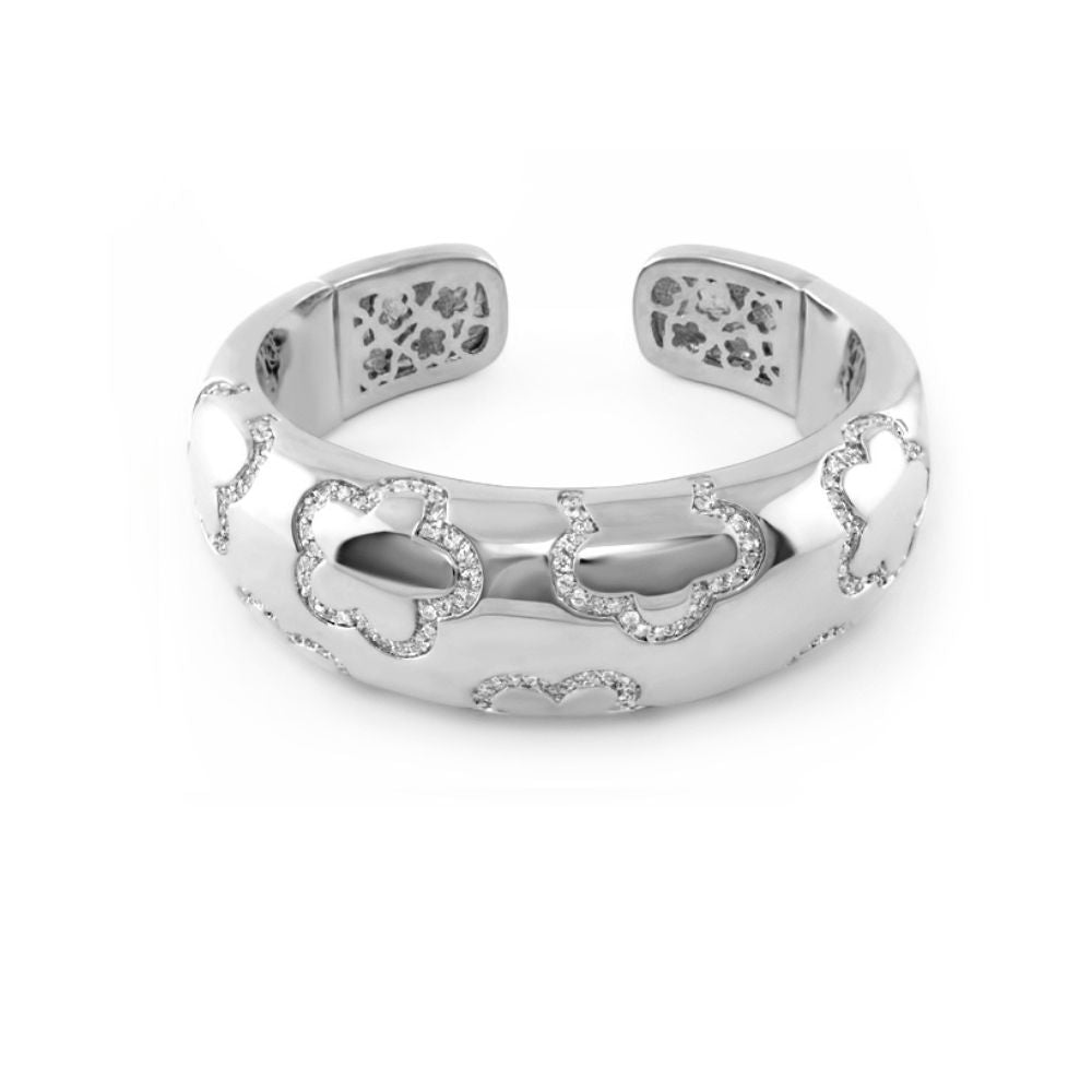 Shiny Daisy Bangle — Pavé Outline Cuff