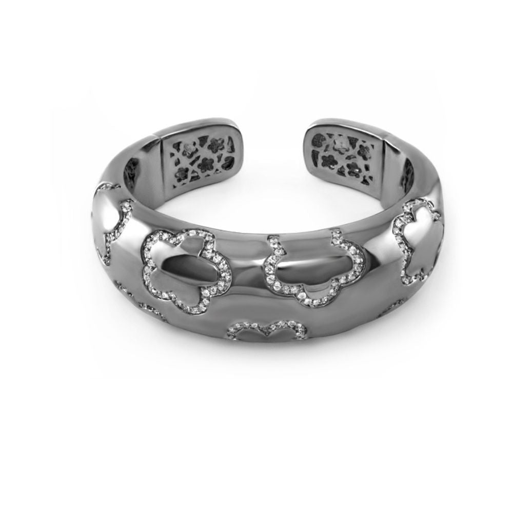 Shiny Daisy Bangle — Pavé Outline Cuff