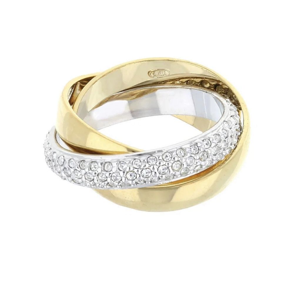 Glamour Pave Stackable Ring — Pavé & Polished Roll