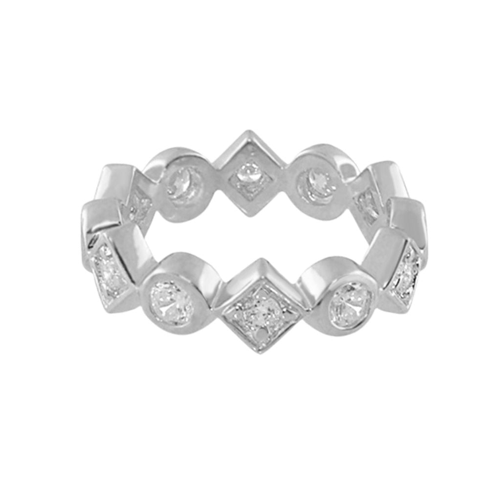 Pave 18K Gold Plated Eternity Ring