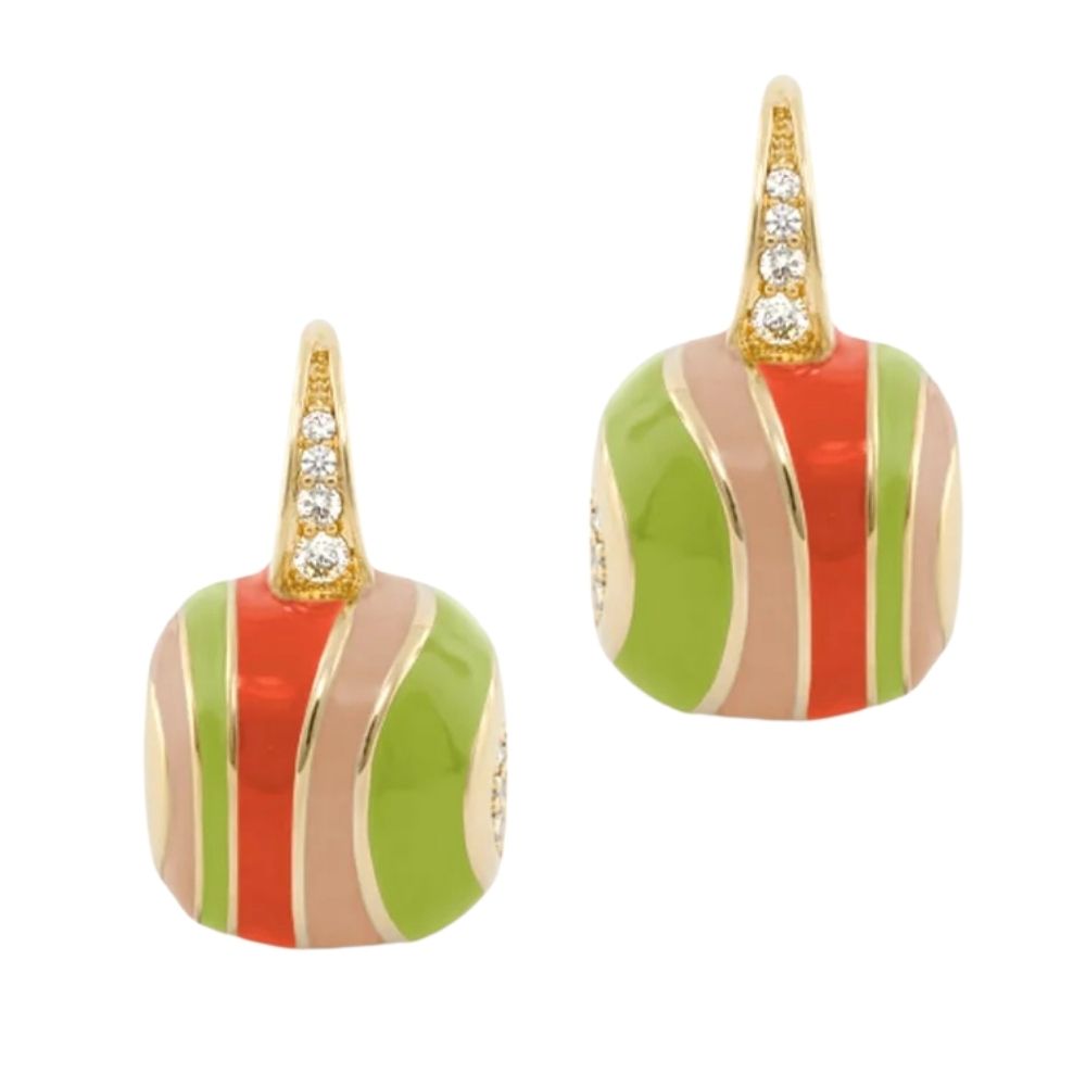 Stripes of Pave Earring
