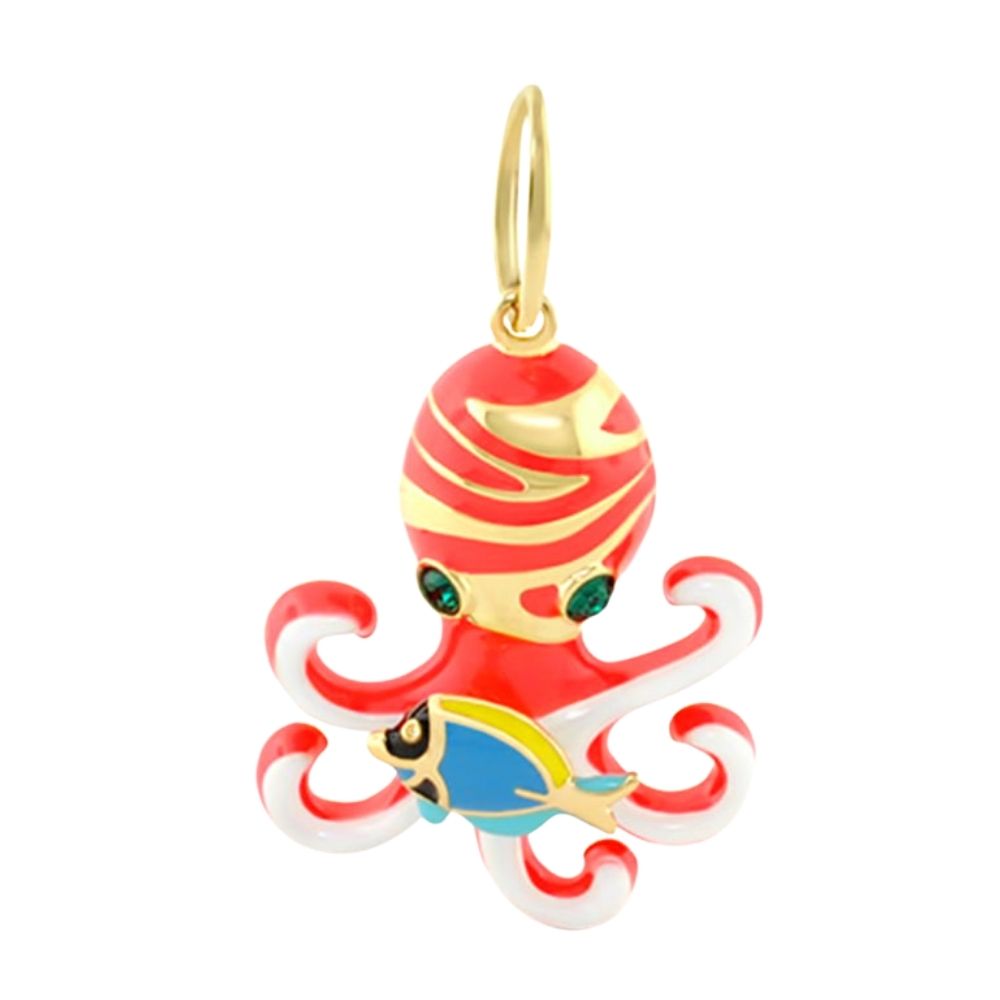 18K Gold Octopus Pendant