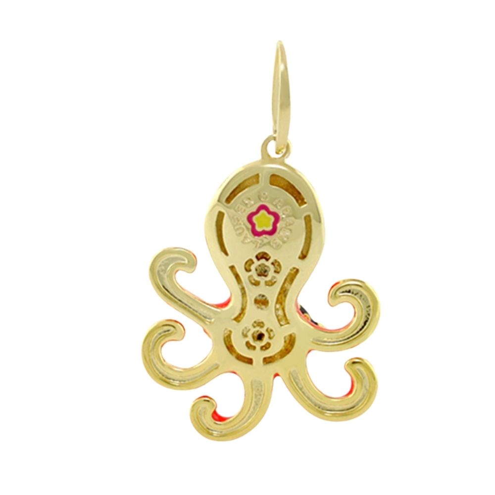 18K Gold Octopus Pendant