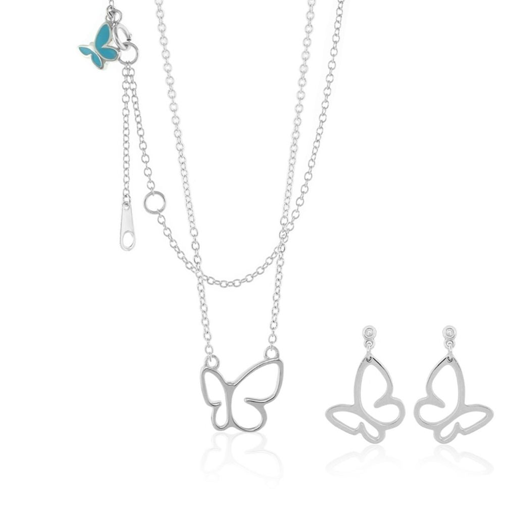 Sydney Leigh Butterfly Necklace & Earrings Set — Butterfly Duo