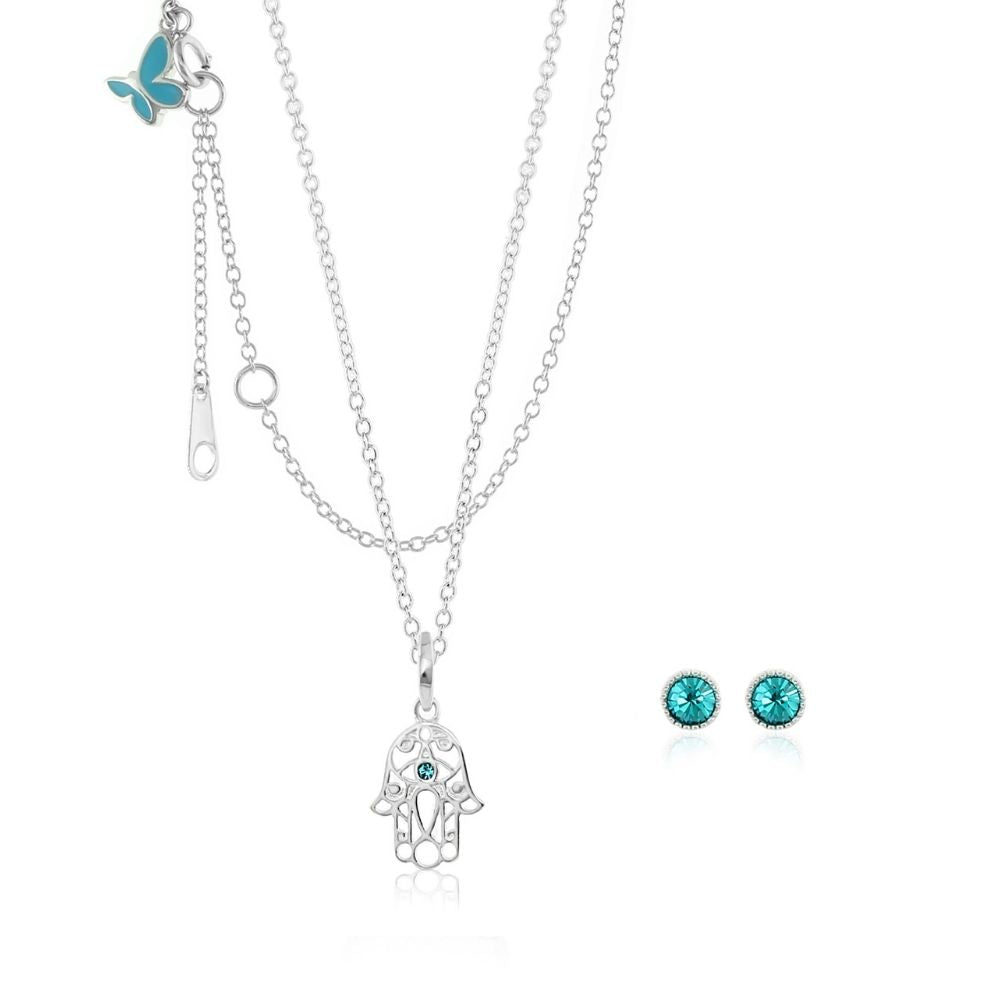Sydney Leigh Hamsa Necklace & Earrings Set