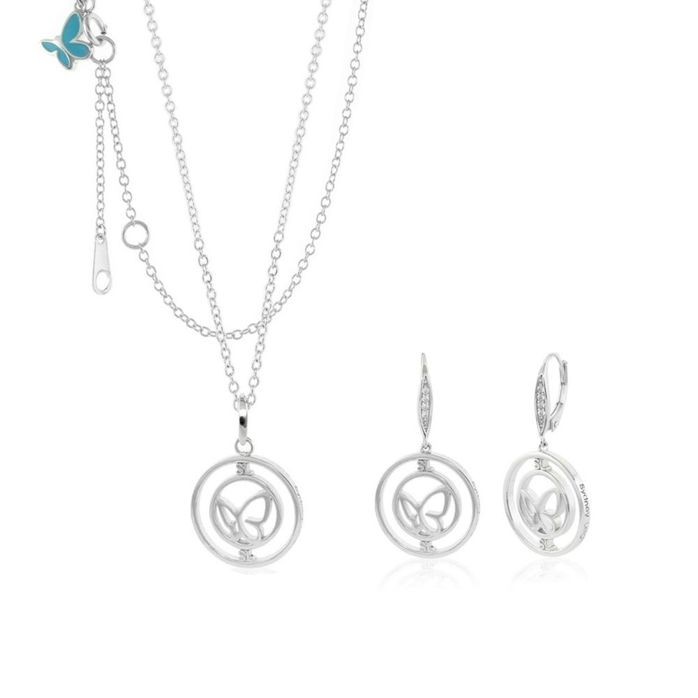Sydney Leigh Butterfly Necklace & Earrings Set — Swirl Drops