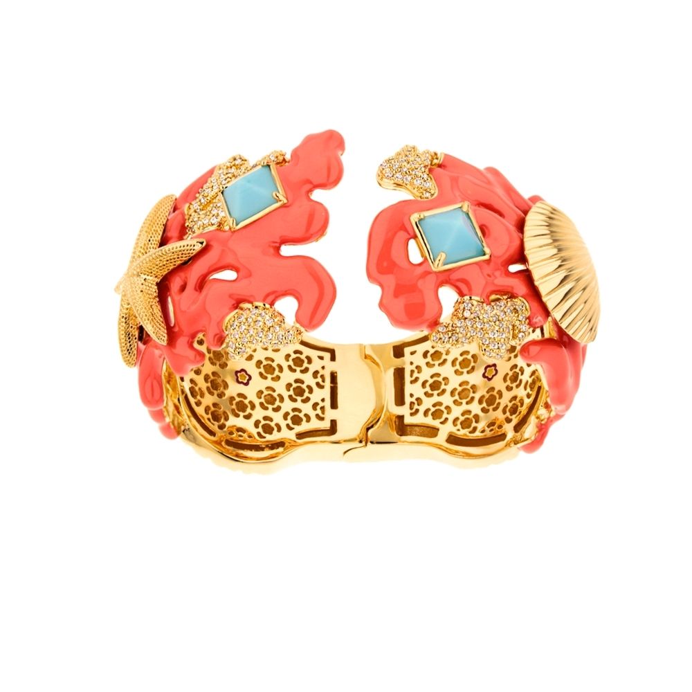 Pretty Little Things Coral Bangle — Shell & Starfish Cuff