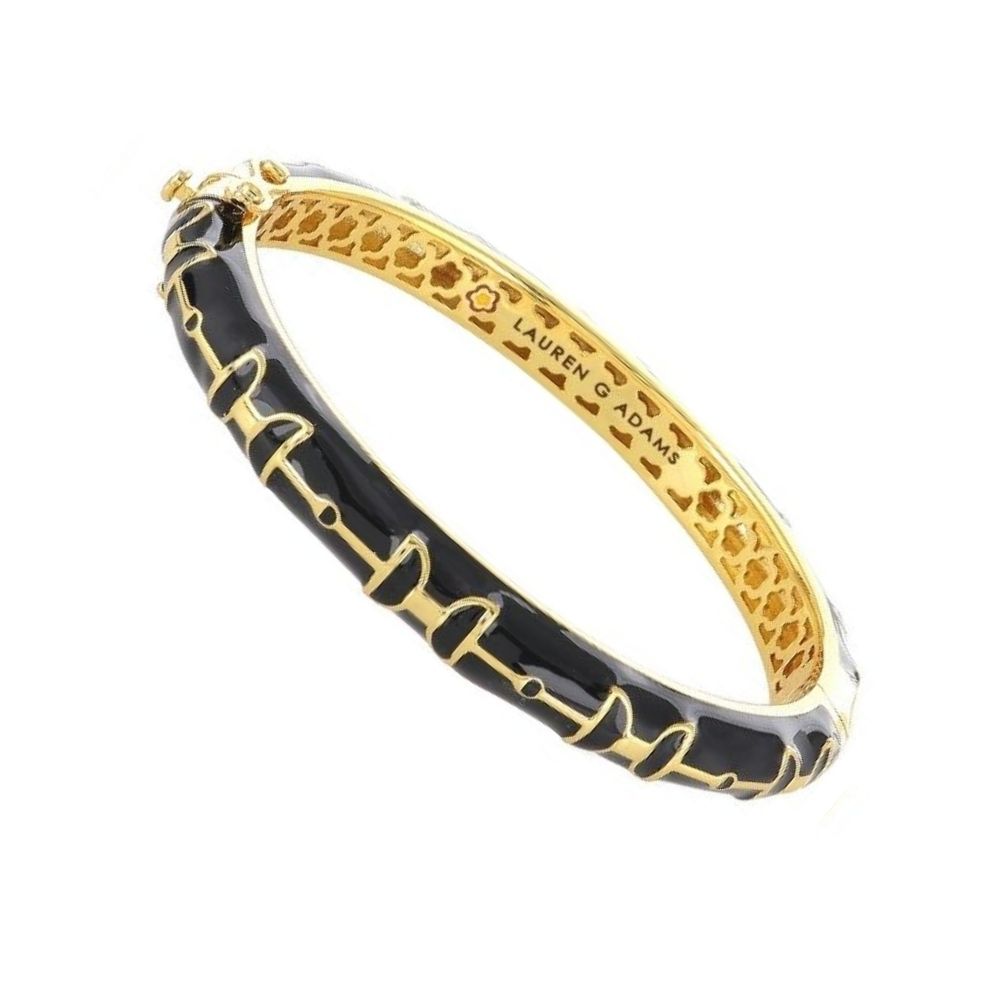 Equestrian Stirrup Bangle — Black