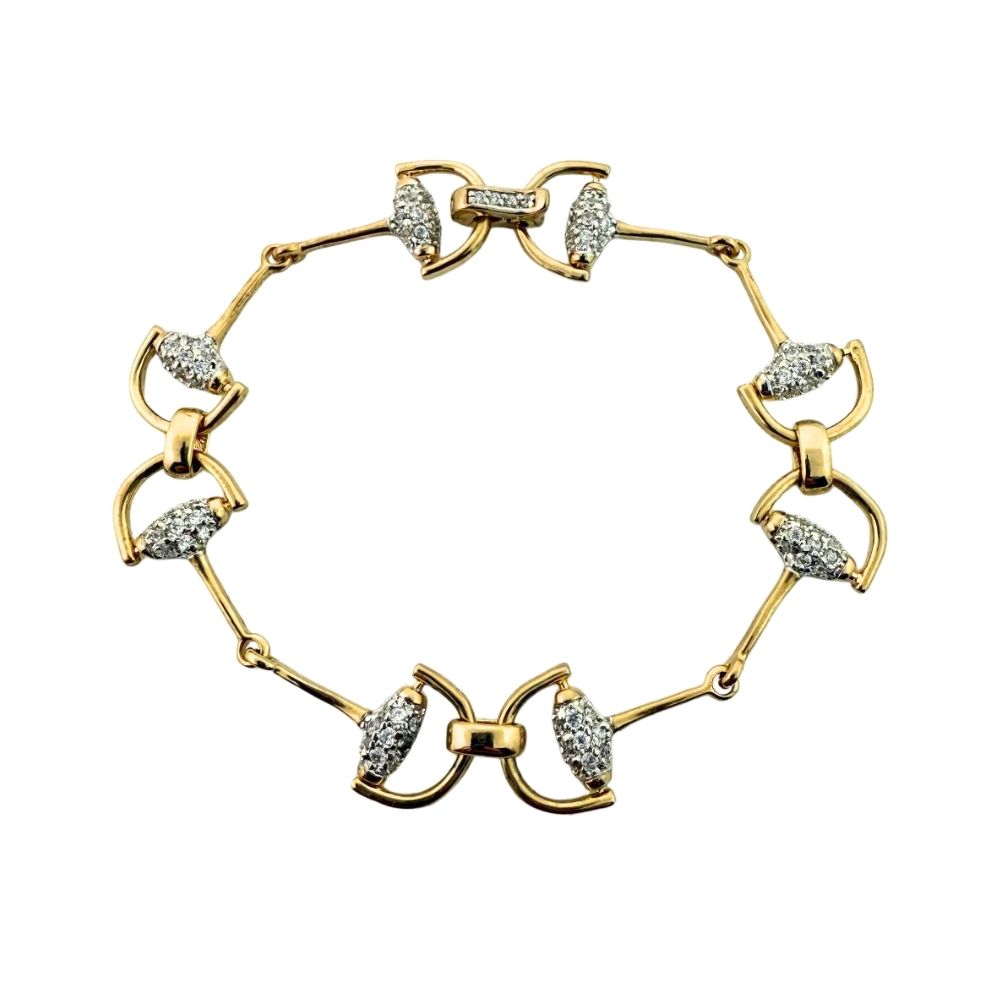 Equestrian Stirrup Bracelet — Two-Tone Pavé
