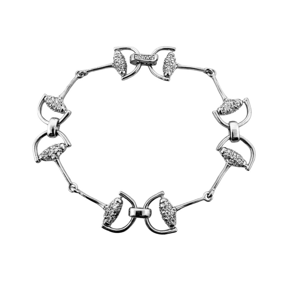 Equestrian Stirrup Bracelet — Two-Tone Pavé