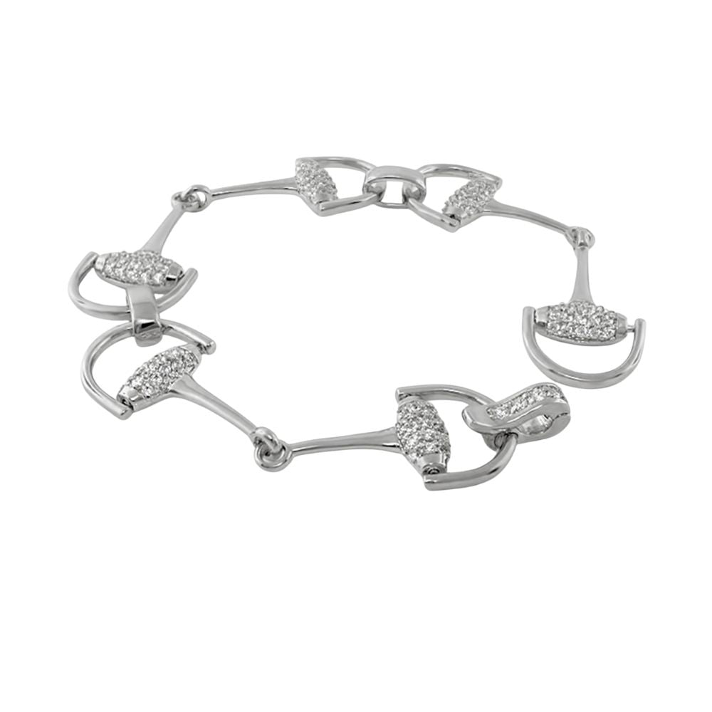 Equestrian Stirrup Bracelet — Pavé, Bar Link